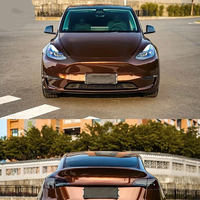 Film de protection automobile en vinyle polymérique PET TPU brun métallisé brillant HD, rouleau complet 1,52x16m/5x55ft, vente en gros d'usine, autocollants pour voiture