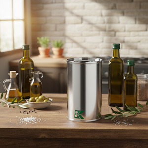 Kontensan L956 Cylindrical <b>Metal</b> Tin Container 250ml Capacity Olive Oil 65mm X 80mm Food Grade Storage <b>Packaging</b> 0.25 Lt - Product Image 3