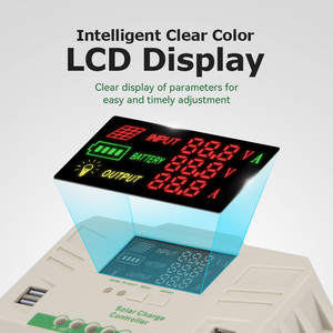 Kungf năng lượng mặt trời tự động PWM <span class=keywords><strong>CHARGE</strong></span> <span class=keywords><strong>CONTROLLER</strong></span> 10a-60a 12V/24V với màn hình LCD hiển thị cho năng lượng mặt trời hệ thống năng lượng mặt trời <span class=keywords><strong>Charge</strong></span> Regulator - Product Image 4