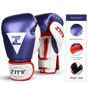 Nuevos GUANTES DE Kick Boxing MMA para niños y adultos, venta al <span class=keywords><strong>por</strong></span> mayor, guantes de boxeo de mano de lucha de competición de PU gruesos de cuero brillante - Product Image 6