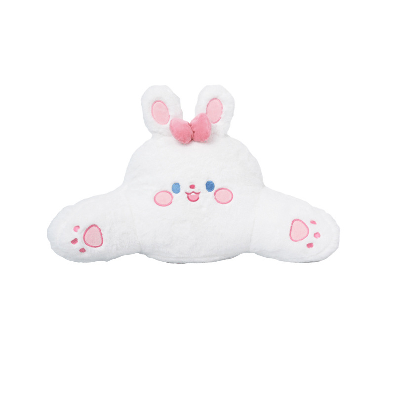 Repose-taille en fourrure de lapin avec nœud brodé.