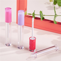 Tube de brillant à lèvres vide 5 ml rose rouge avec applicateur, emballage 5g, avec pinceau, contenants pour brillant à lèvres