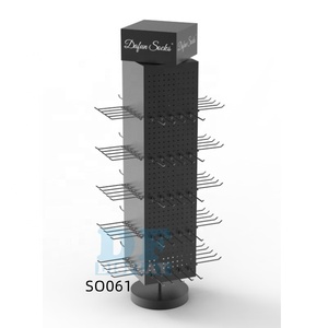 SO061 Kệ Xoay <span class=keywords><strong>4</strong></span> Mặt Kệ Xoay Kệ Đứng Trưng Bày Xoay Bằng Kim Loại Có Móc Treo Cho Cửa Hàng Bảng Điều Khiển - Product Image 1