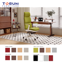 Chaise de bureau exécutive moderne en cuir avec base pivotante, hauteur réglable, design ergonomique pour espaces de travail professionnels et chambres