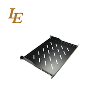 Étagère de serveur coulissante fixe en acier SPCC de 19 pouces, 1U 2U, cantilever, profondeur 500 mm, plateau noir RAL9004, ANSI/EIA RS-310-D, 50 kg