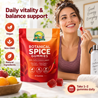 Gummies épicées saveur pêche véganes à base de piment, racine de maca et muira puama, 30 cubes, pour le bien-être - Vente directe usine