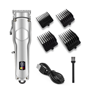 Puissant en acier inoxydable sans fil Lcd <span class=keywords><strong>Salon</strong></span> professionnel électronique <span class=keywords><strong>salon</strong></span> de coiffure tondeuse à cheveux nouvellement conception métal électrique Usb 5V 1A - Product Image 1