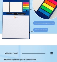 Carnet de réunion A4 avec notes adhésives, couverture rigide en carton, logo personnalisable, bloc-notes promotionnel pour entreprise, groupe