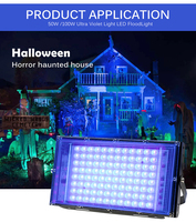 Luz LED púrpura 395nm Luz de proyección UV Reflector fluorescente para fiestas Luz de Ambiente de escenario Proyector de césped RGB Foco LED