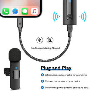 Micrófono Lavalier inalámbrico compacto con reducción de ruido para una grabación de audio clara en teléfonos y computadoras portátiles - Product Image 4