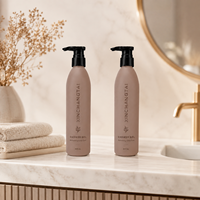 Flacon pompe multi-usage 400 ml en PEHD mat brun pour gel douche, rechargeable, pour lavant corporel, après-shampoing, savon liquide pour les mains, usage quotidien rafraîchissant