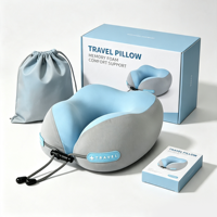 Oreiller ergonomique en forme de U de haute qualité avec accessoires, oreiller de tête profilé avec mousse à mémoire de forme douce pour les longs trajets
