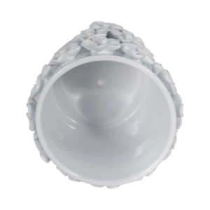 Vaso in ceramica con applicazioni floreali, per piante da interno ed esterno, design decorativo testurizzato. - Product Image 4