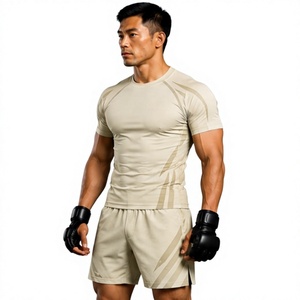 Ensemble de yoga imprimé par sublimation MMA, rashguard, short à manches courtes, séchage rapide, respirant, vêtements de sport légers, compression. - Product Image 2