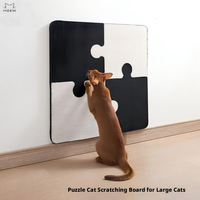 Vente en gros de griffoirs pour chats en carton ondulé haute densité, 4 pièces, design puzzle noir et blanc