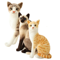 Peluche de chat réaliste en gros, peluche de chat douce et mignonne, jouets en peluche d'animaux réalistes, peluche de chat personnalisée