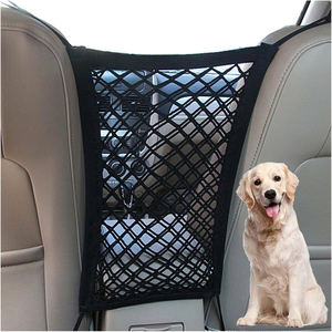 Barrière de voiture pour chien, barrière pour animaux de compagnie avec filet de sécurité automobile, organisateur facile à installer, sac de rangement extensible pour bébé, universel pour voitures - Product Image 1