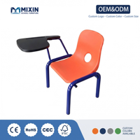 Chaise d'écolier moderne en plastique durable avec tablette d'écriture, chaise de formation pour salle de classe, pour enfants, prix d'usine