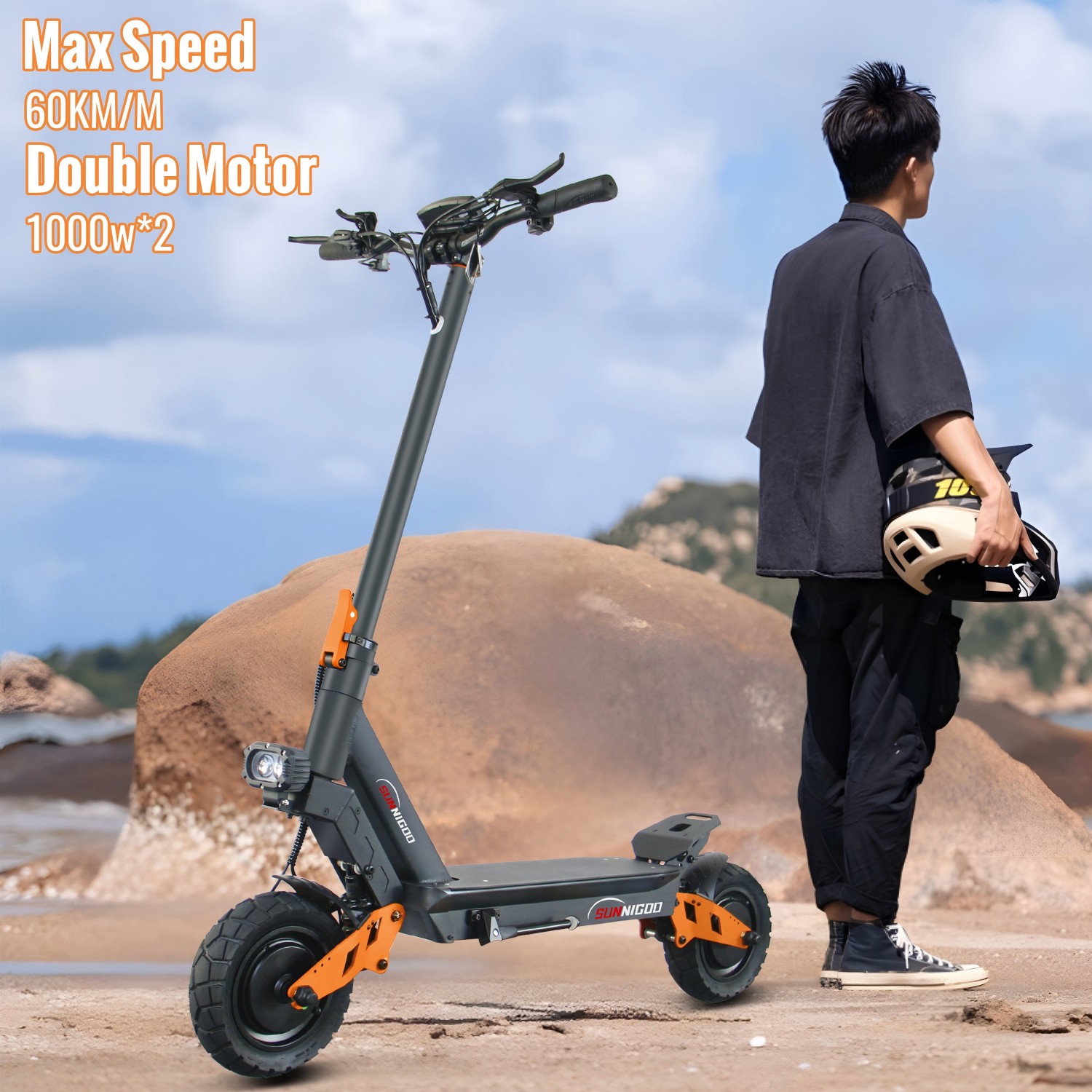 GOSCOOTER 2025 Новые 2000 Вт электронные скутеры, 150 кг, загрузка 30 дюймов, 11 дюймов, надувные внедорожные шины, складные электрические скутеры