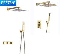 Kit de robinet de douche encastré à deux fonctions, Design moderne, salle de bain, douche, pluie et chute