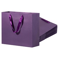 Grands sacs en papier de qualité supérieure pour les petites entreprises Logo privé imprimé sur mesure Carton d'emballage violet pour vêtements Cadeau Shopping