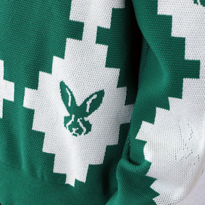 Pull-over à col rond à carreaux avec motif jacquard haut en tricot à manches longues pull-over de créateur pour hommes OEM & ODM LOGO personnalisé - Product Image 5