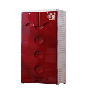 Armario de Juguetes para Bebés de 5 Niveles, Armario de Plástico <span class=keywords><strong>con</strong></span> <span class=keywords><strong>Ruedas</strong></span>, <span class=keywords><strong>Cajonera</strong></span> Plegable para Ropa - Product Image 4