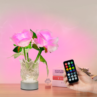 Cristal rose ambiance lampe chambre lampe de chevet LED veilleuse romantique ins vent net rouge humeur lampe cadeau