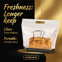 Bolsa de Embalaje para Pan Tostado de 450g con Cierre Hermético y Asa de Transporte, Personalizable con Logotipo, Transparente, de CPP, para Panadería