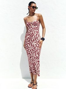 Robe bandeau décontractée d'été pour femme, style vintage imprimé, en lin mélangé, idéale pour les fêtes sur la plage - Product Image 3