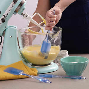 Hot Silicone <strong>Spatula</strong> Cooking Utensils Set 3 Piece with Mini Scraper and Transparent Handle Silicone Brush <strong>Spatula</strong> - Product Image 5