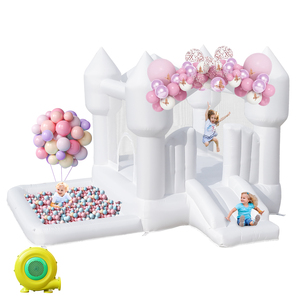 <span class=keywords><strong>Château</strong></span> <span class=keywords><strong>gonflable</strong></span> blanc avec toboggan, <span class=keywords><strong>château</strong></span> <span class=keywords><strong>gonflable</strong></span> pour fête d'<span class=keywords><strong>anniversaire</strong></span>, mariage, jardin, intérieur/extérieur - Product Image 2