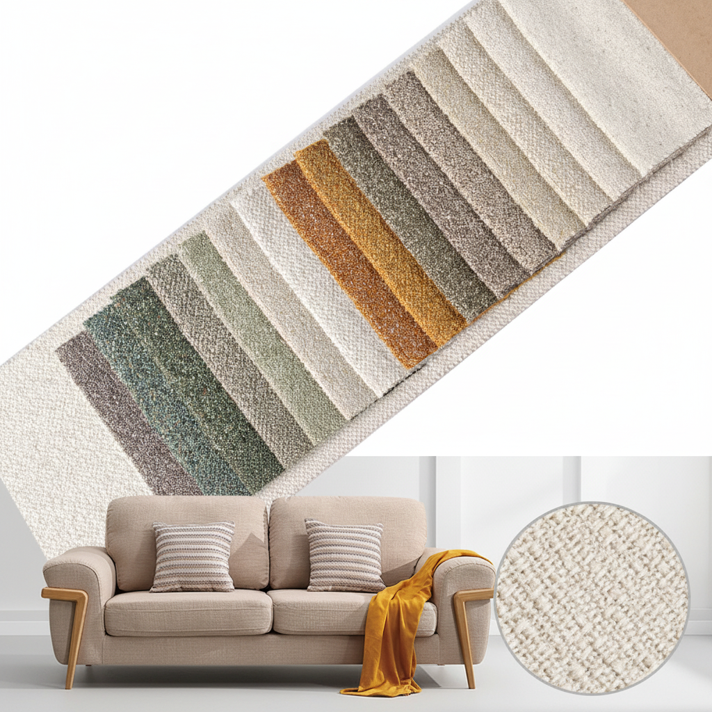 Tenghui Manufacturer's Custom Heavy 620gsm Soft Polyester Yarn Dyed Chenille Woven Boucle Fabric Ready for Sofa Furniture Deco · image 1