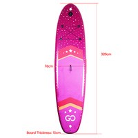 FIRSTOP Vente d'usine Planche de paddle gonflable portable, écologique, lumineuse et colorée, système à 3 ailerons, 320*76*15cm pour lacs