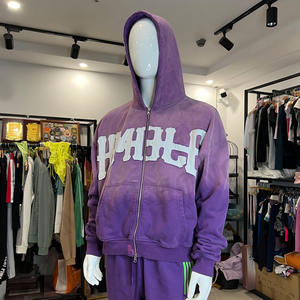 ชุดเสื้อฮู้ดมีซิปสำหรับผู้ชายชุดวอร์มปักลายแถบด้านข้าง - Product Image 3