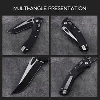 Couteau pliant Bochen à manche en plastique, acier 3Cr13 noir, couteau EDC, couteau de chasse et de survie en plein air, couteau de poche portable