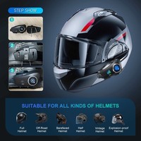 Casque de moto sans fil Q28 LP avec caméra intégrée, écouteurs, étanchéité IPX-7, batterie 500-1000mAh et contrôle du volume