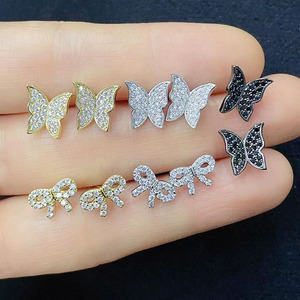 EC1466 New Style CZ Pave Crystal Crescent &amp; <strong>Star</strong> <strong>Earring</strong>,Cubic Zirconia Crescent <strong>Moon</strong> <strong>and</strong> <strong>Star</strong> Studs <strong>Earring</strong> - Product Image 2