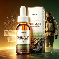 Gouttes liquides de Shilajit personnalisées OEM, saveur ananas, 500 mg, supplément minéral extra fort, soutient l'énergie quotidienne et la nutrition