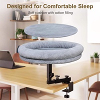 Cama para Gatos Rotativa 360 Graus para Mesa, Assento Ajustável para Borda de Mesa, Cesto Suspenso com Fixação por Grampo