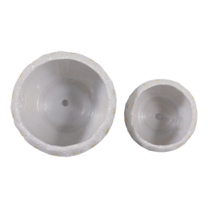 Vasi in ceramica con disegno a margherita per piante da interno ed esterno, set di due - Product Image 6