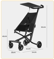 Poussette de voyage légère en alliage d'aluminium pour bébé de 12 à 72 mois, pliable compacte, type sac à dos, idéale pour les voyages en avion
