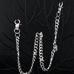 Catena per il corpo in metallo con bordo scuro e design a filo spinato, fibbia per cintura angolare in lega di zinco, accessori di <span class=keywords><strong>moda</strong></span> di lusso, all'ingrosso - Product Image 4