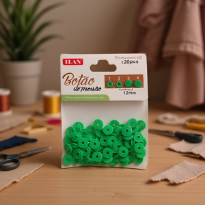 Bottoni a Pressione in Plastica Ilan 12mm Verdi 20 Pezzi per Abbigliamento e Artigianato - Product Image 3