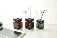 Diffuseur de parfum en verre ambré noir givré de luxe, flacon de 50 ml, 100 ml, 120 ml, 250 ml, flacon vide pour diffuseur de parfum à roseaux, aromathérapie