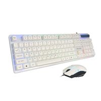 Nouveau clavier et souris de jeu USB filaire économique transparent 2025 à 104 touches avec rétroéclairage LED, plug and play