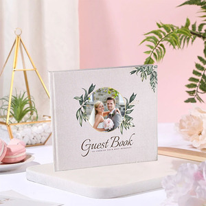 New Cloth Cover Elegant <strong>Wedding</strong> <strong>Guest</strong> <strong>Book</strong> Bridal Custom Personalized Love <strong>Wedding</strong> Keepsake <strong>Book</strong> <strong>With</strong> <strong>Photo</strong> - Product Image 1