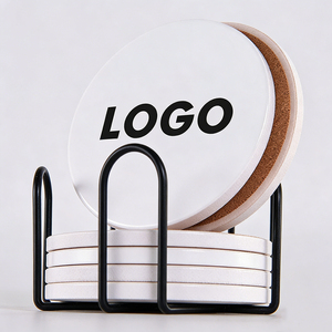 Round Square Ceramic Sublimation <b>Coasters</b> Custom <b>Marble</b> <b>Coasters</b> Heat Insulated Drink Mats for Home Kitchen - Product Image 3