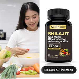 WELLBODY Etiqueta Privada 24 En 1 Musgo de Mar Aceite de Semilla Negra Ashawagandha Pills Shilajit Puro Himalayan Shilajit Cápsulas - Product Image 4