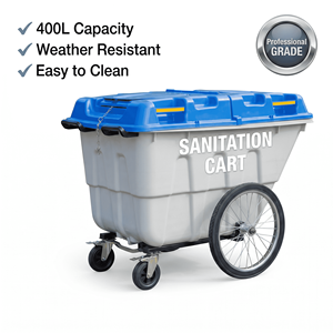 <span class=keywords><strong>Chariot</strong></span> de nettoyage extérieur écologique 400L avec roues à frein et bouchon de vidange - Product Image 6
